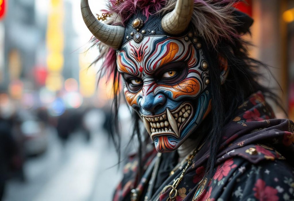 Masques oni et mode harajuku : fusion électrique entre tradition et chaos stylé