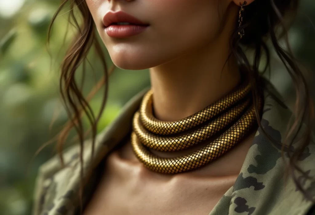 Sous le signe du reptile : adopter le collier serpent pour une allure magnétique