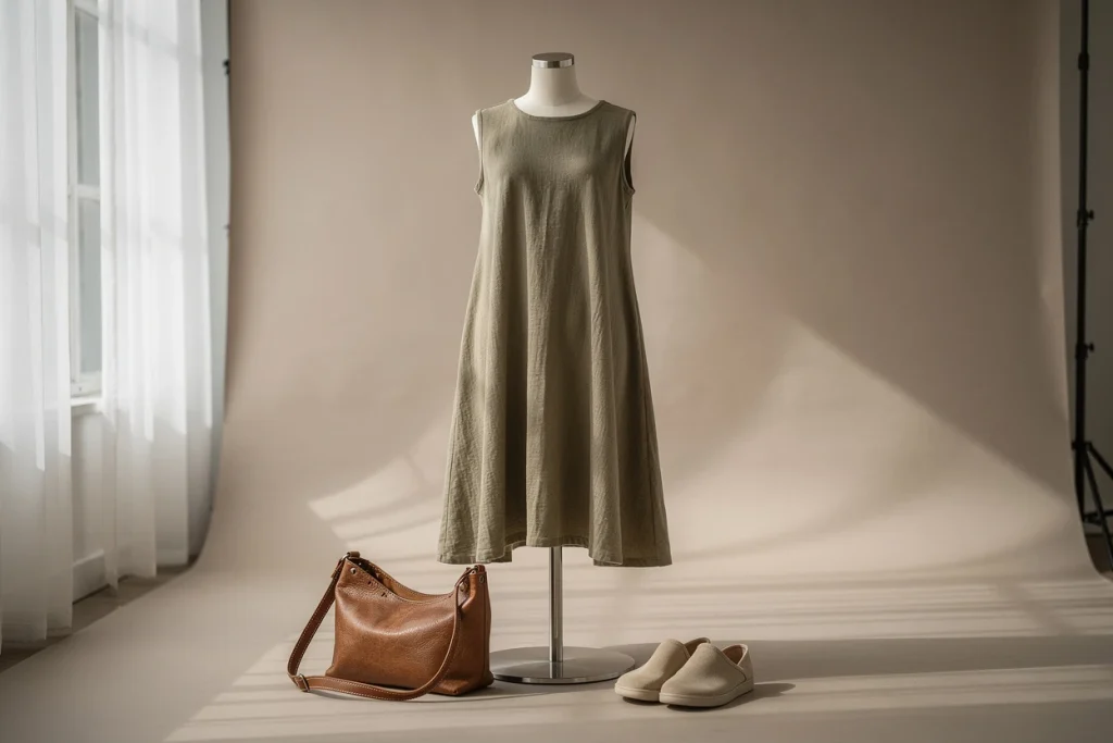Quand la robe trapèze rencontre la mode responsable : matières nobles et lignes durables