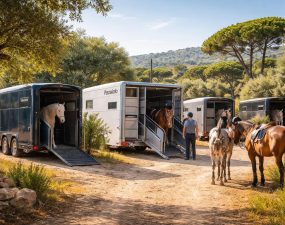 découvrez le transport équestre sécurisé avec nos vans chevaux fautras et pezzaioli, idéaux pour vos randonnées équestres dans le sud de la france.