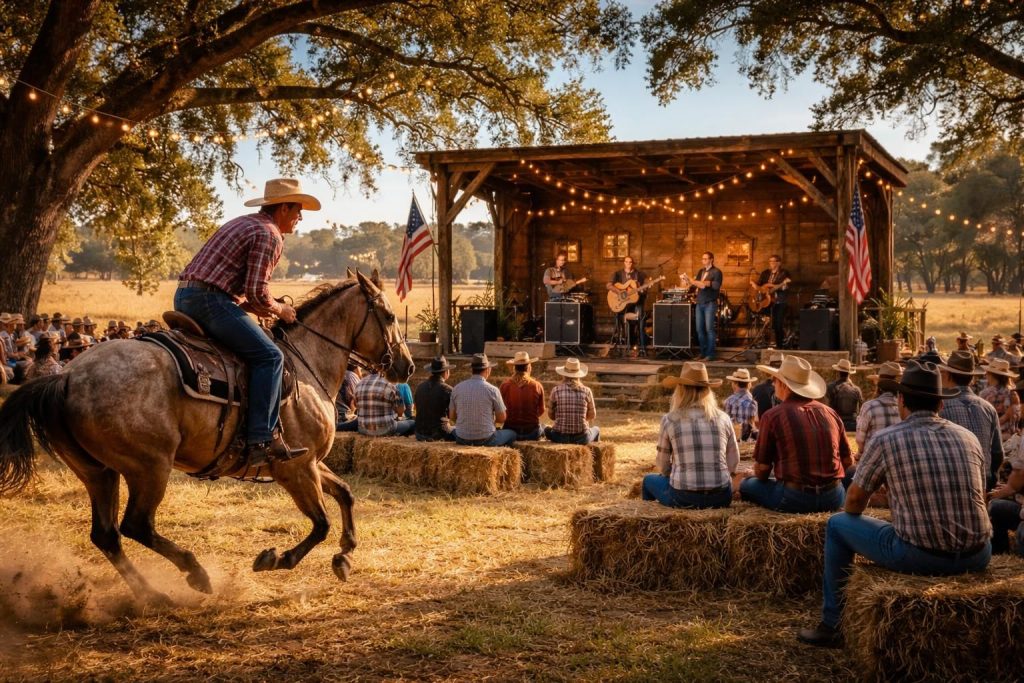 Découvrez les chevauchées musicales du Sud avec concerts équestres et spectacles western country