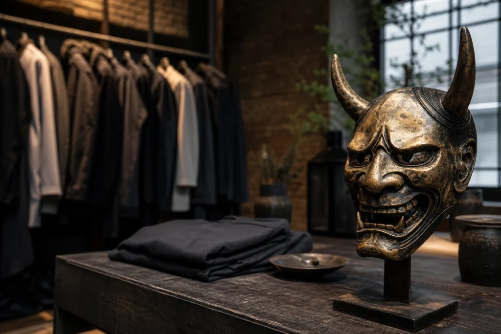 Oser les cornes du démon : 6 manières d&rsquo;inviter le masque oni dans un vestiaire urbain