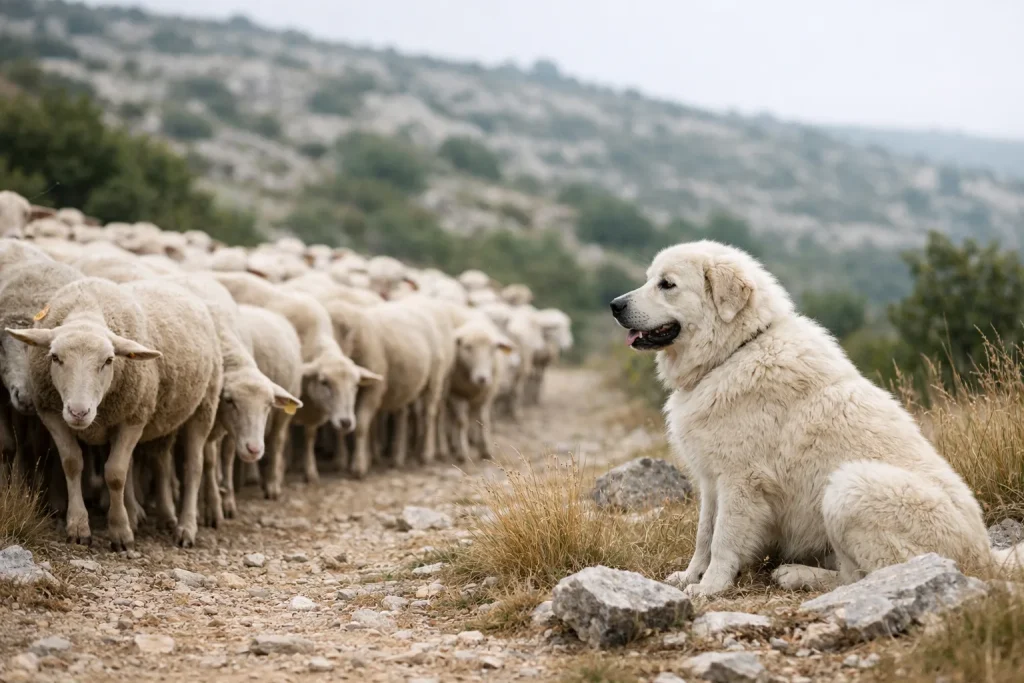Traverser un troupeau et croiser un chien de protection