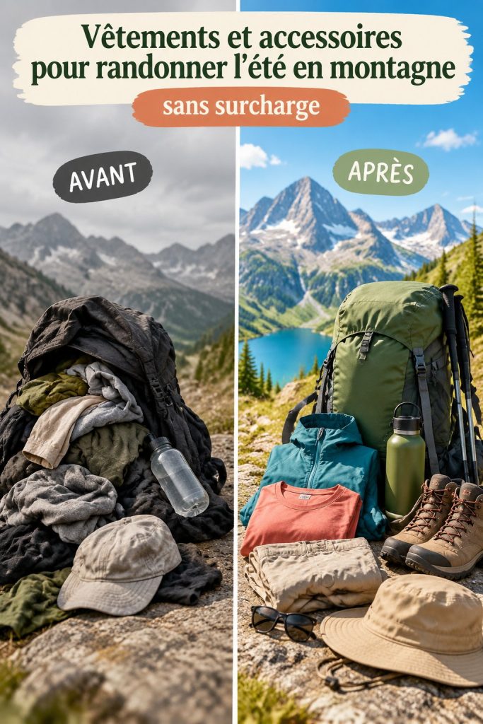 Vêtements et accessoires pour randonner en été en montagne