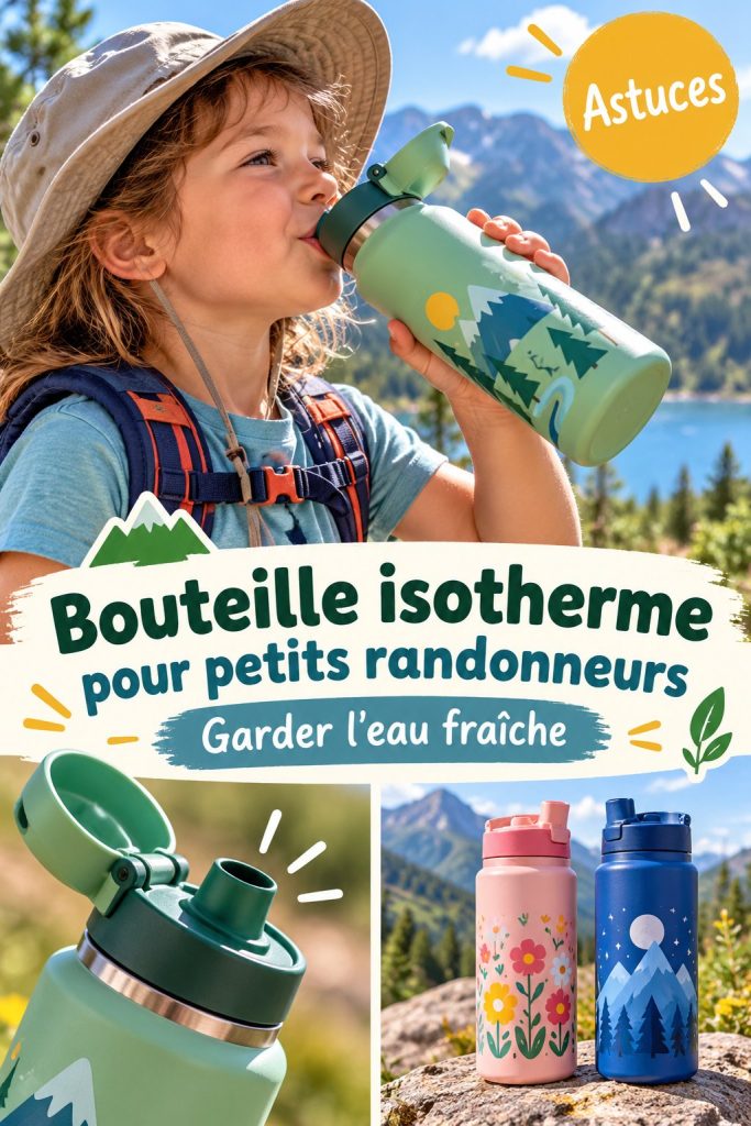Bouteille isotherme pour enfants, idéal pour une randonnée en famille sur le littoral du sud de la France.