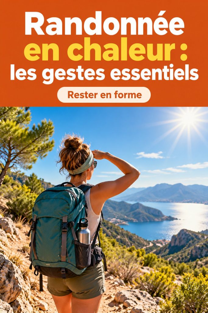 Randonneur sur un sentier ensoleillé, prêt à affronter la chaleur estivale.