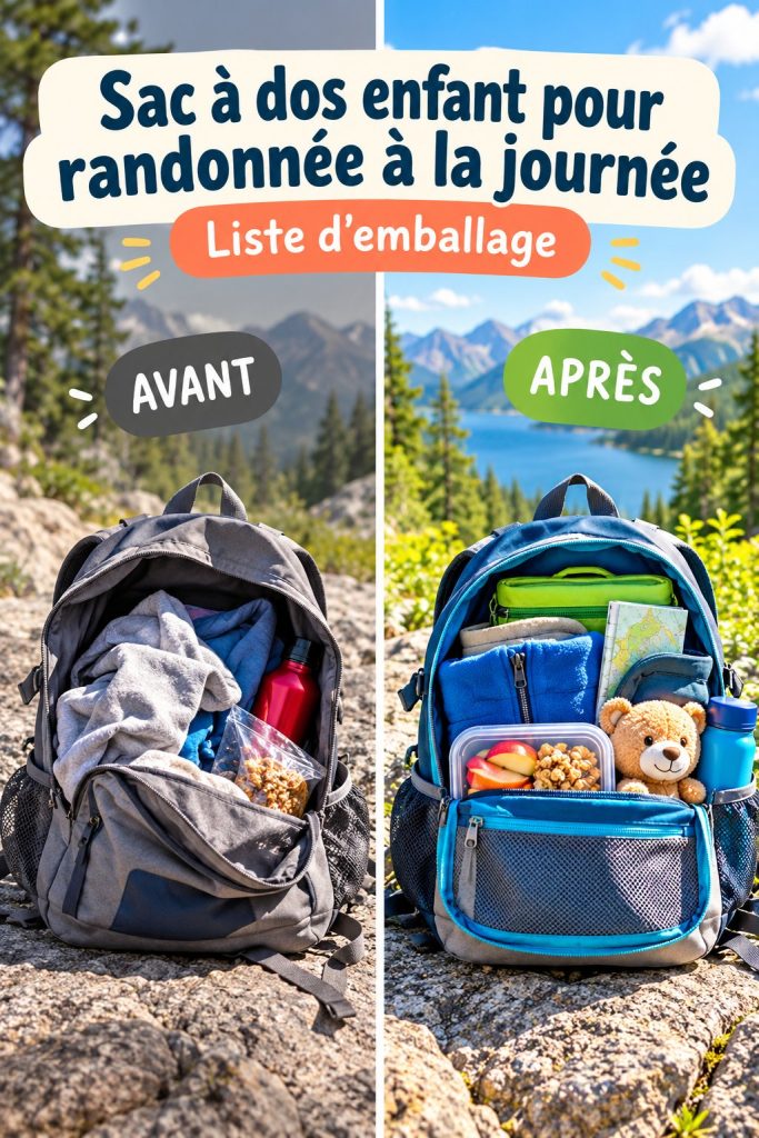 Un enfant portant un sac à dos lors d'une randonnée en nature légère et colorée.